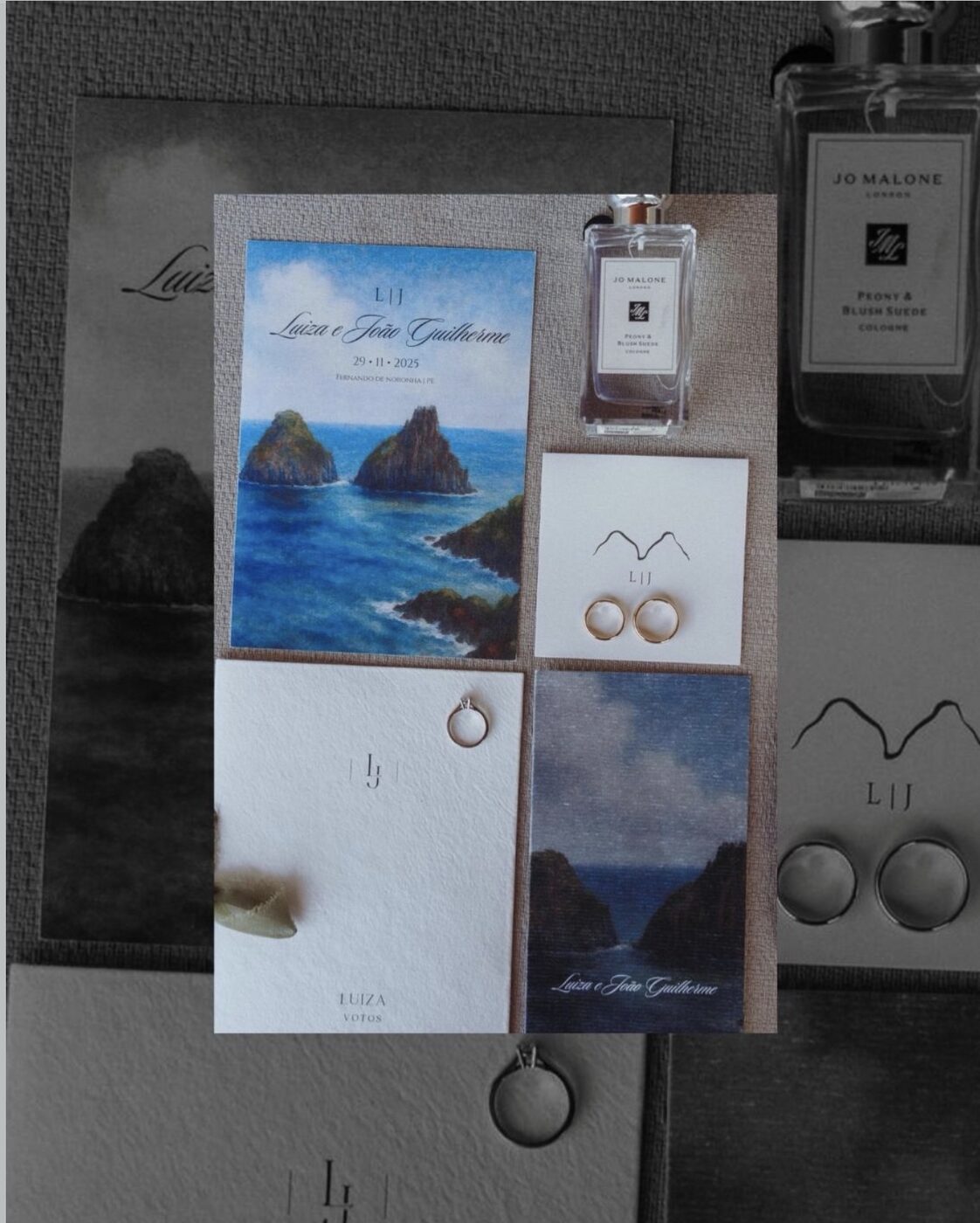 Projeto de identidade e papelaria de casamento